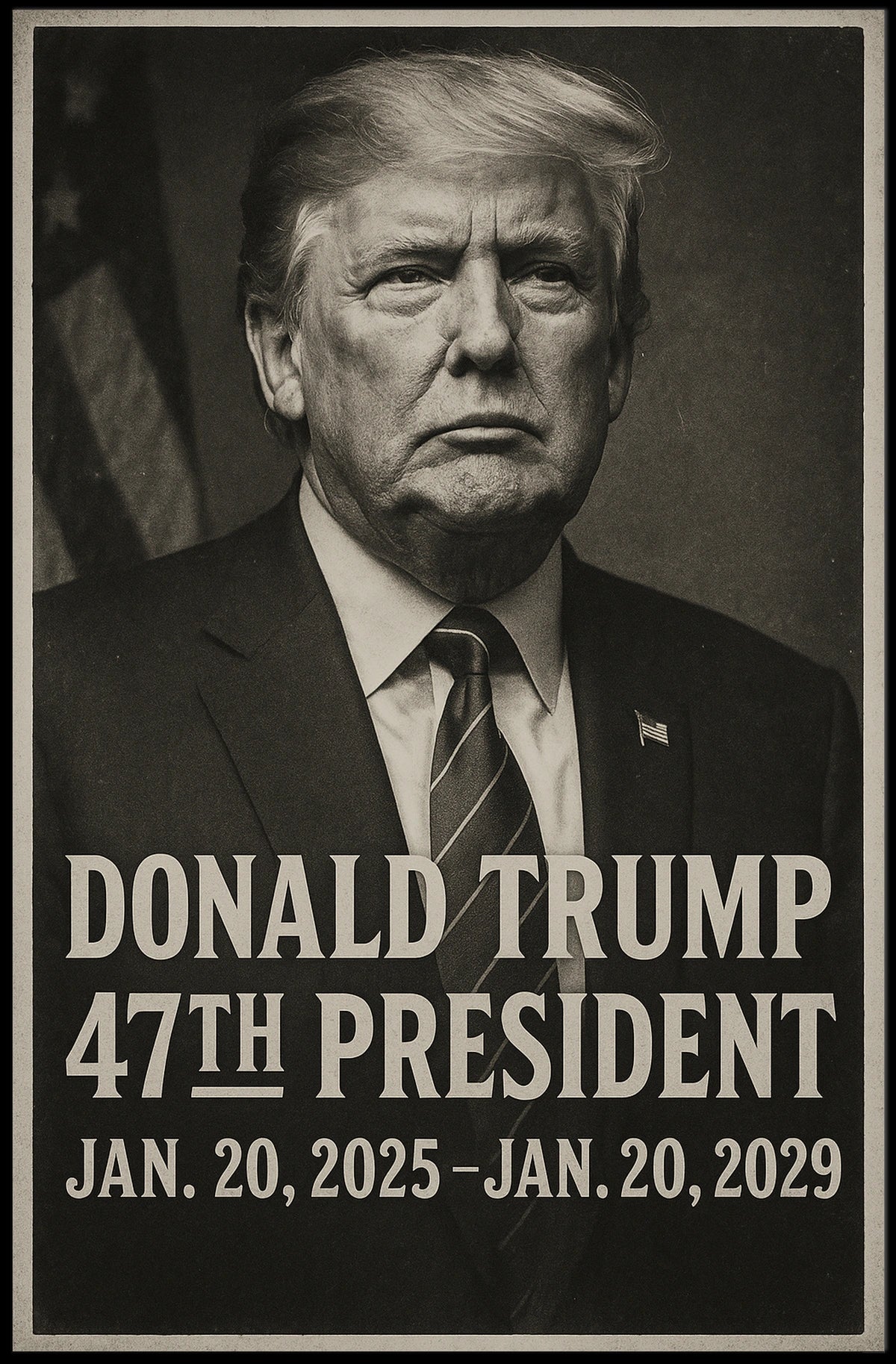 Donald Trump 47th President Scenic Patriotic Wall Art Decor Collector Quality Poster