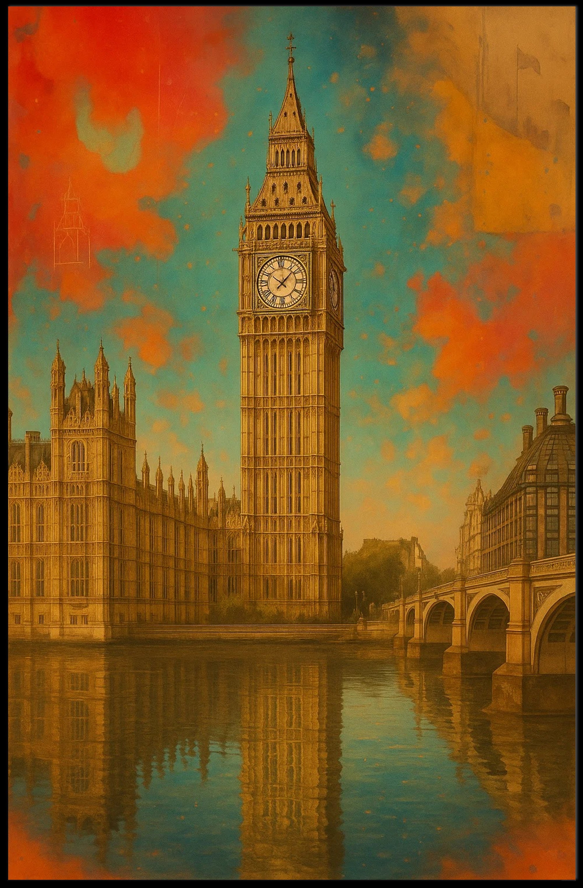 Big Ben London Dreamscape Art Travel Poster