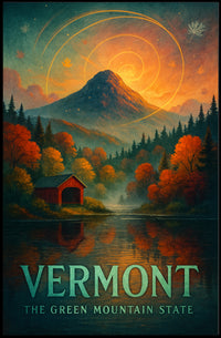 Majestic Autumn Mountain: Artistic Poster