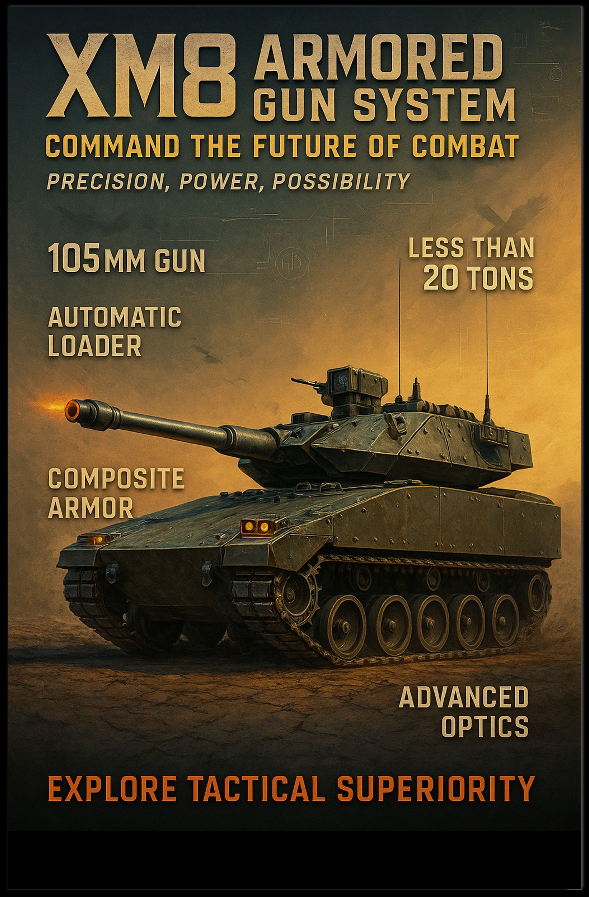 XM8 Armored Gun System Tactical Military Recruitment Poster