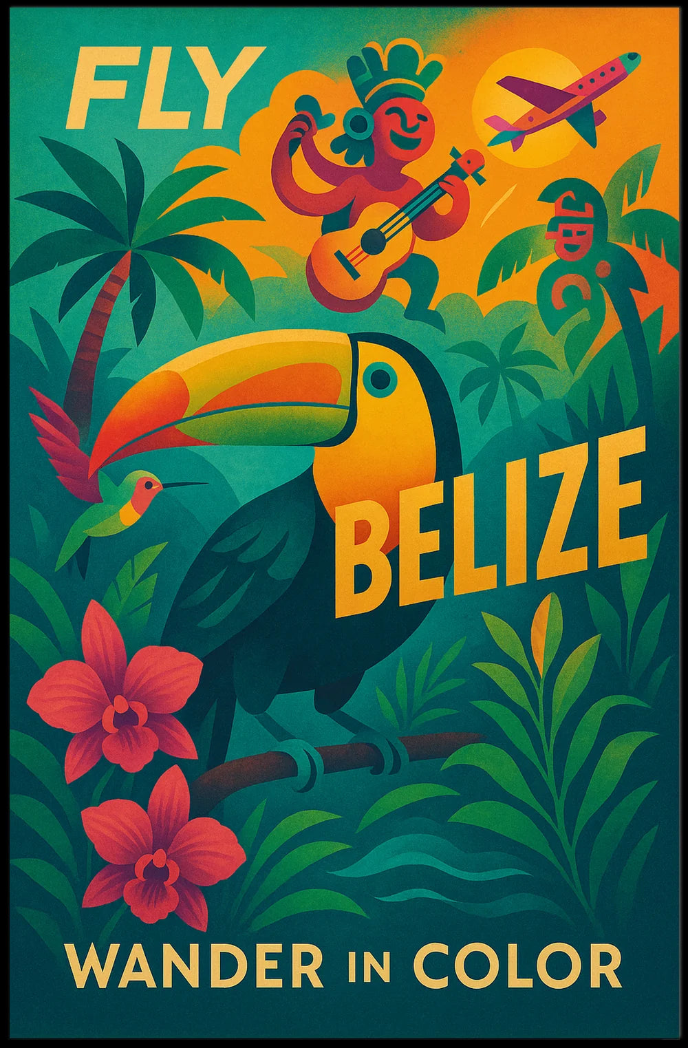 Vibrant Belize Travel Adventure Poster - Travel Poster PosterGoat