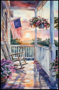 old fashioned front porch Poster