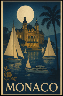 Moonlit Monaco Poster