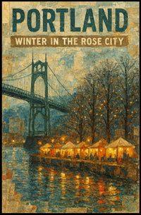 Portland Winter In The Rose City Poster
