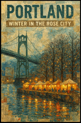 Portland Winter In The Rose City Poster