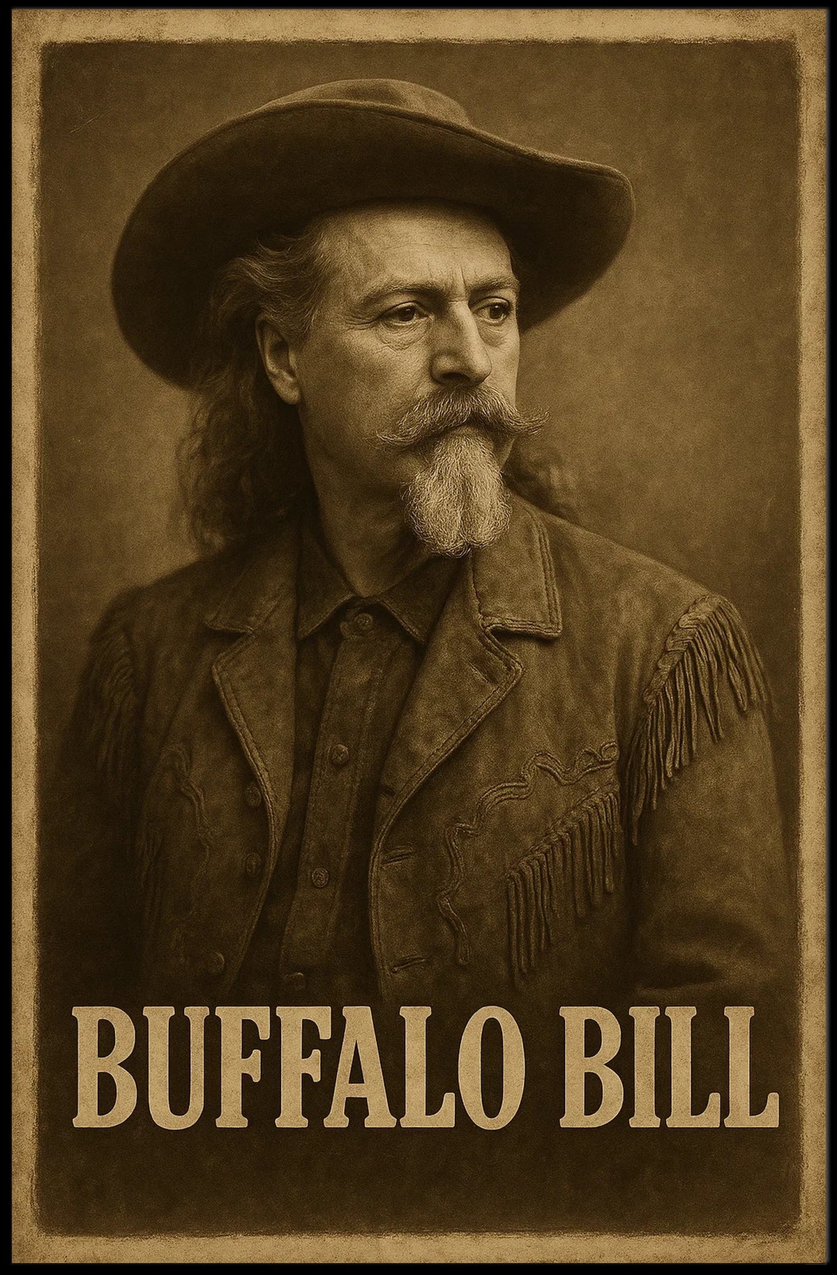 Buffalo Bill Vintage Western Portrait Cultural or Heritage Poster