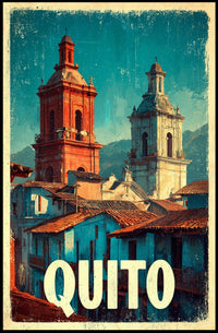 Quito Vintage Cityscape Poster