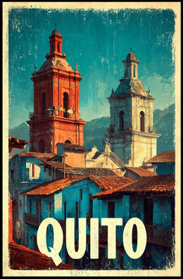 Quito Vintage Cityscape Poster