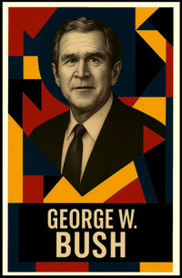 George W. Bush 43rd President of the United States Abstract Pop Poster