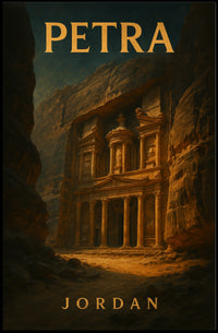 Petra Al Khazneh Exploration Travel Romantic Realism Poster