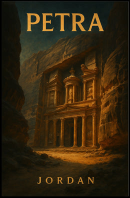 Petra Al Khazneh Exploration Travel Romantic Realism Poster