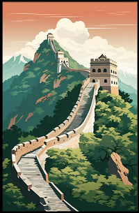 Great Wall Vintage Travel Poster