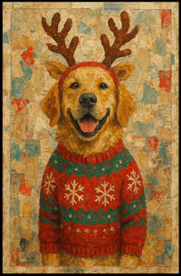 Festive Canine Cheer Poster