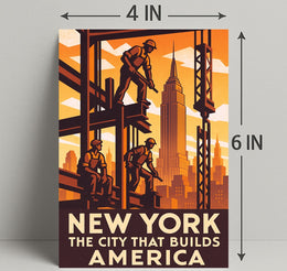 New York The City That Builds America Poster PosterGoat