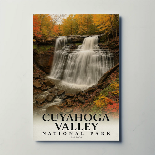 Cuyahoga Valley National Park Autumn Falls Travel Poster