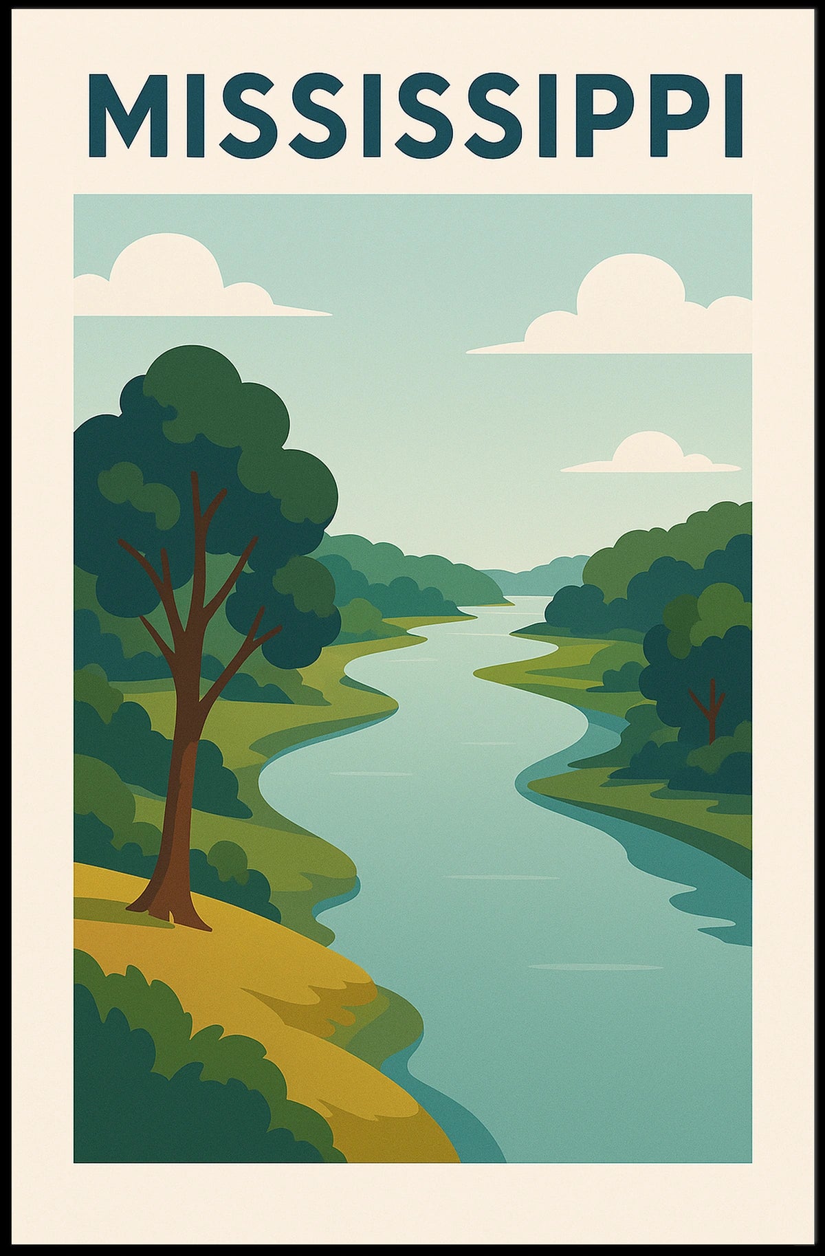 Mississippi River Landscape Poster