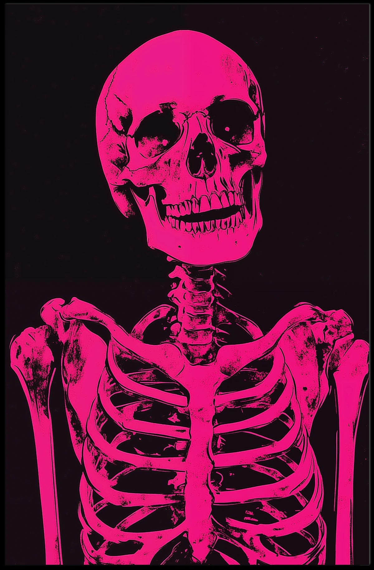 Skeleton Graphic Bold Contrast Poster