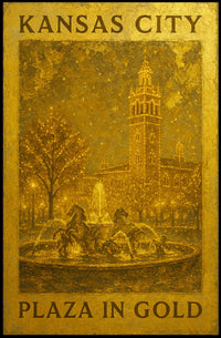 Kansas City Plaza In Gold Poster