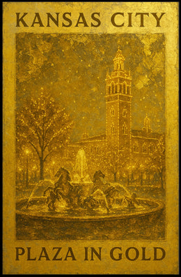 Kansas City Plaza In Gold Poster