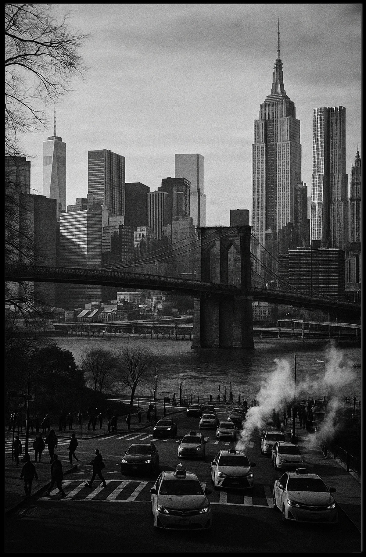 New York City Skyline Poster Wall Art 18x24 Print Premium