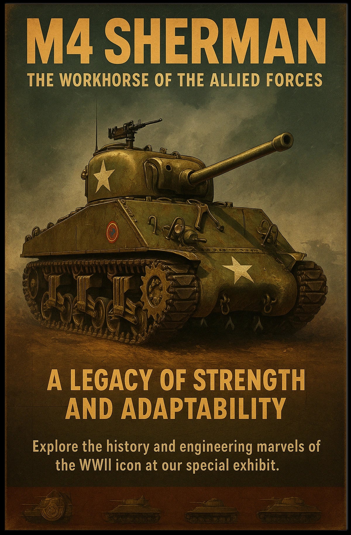 M4 Sherman The Workhorse of the Allied Forces Poster