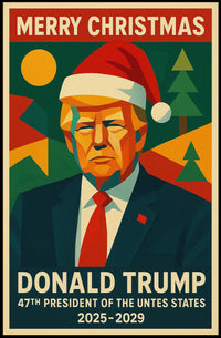 Festive Trump Christmas Poster Political or Pop Culture Poster
