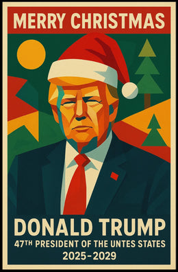 Festive Trump Christmas Poster Political or Pop Culture Poster