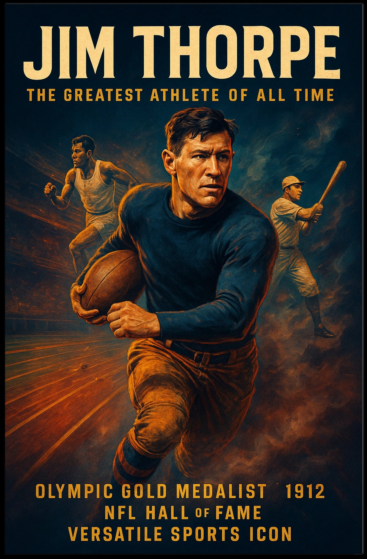 Jim Thorpe Legendary Sports Icon Poster