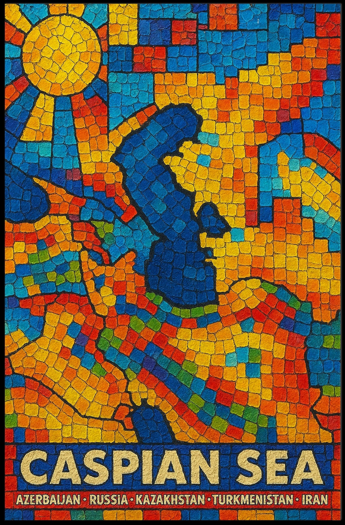 Caspian Sea Mosaic Poster