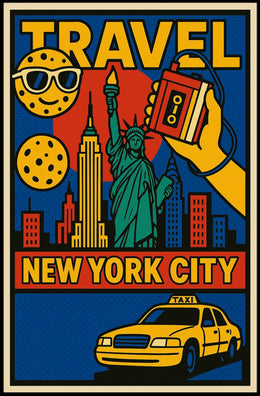 Statue Of Liberty New York Travel Poster Modern Wall Art