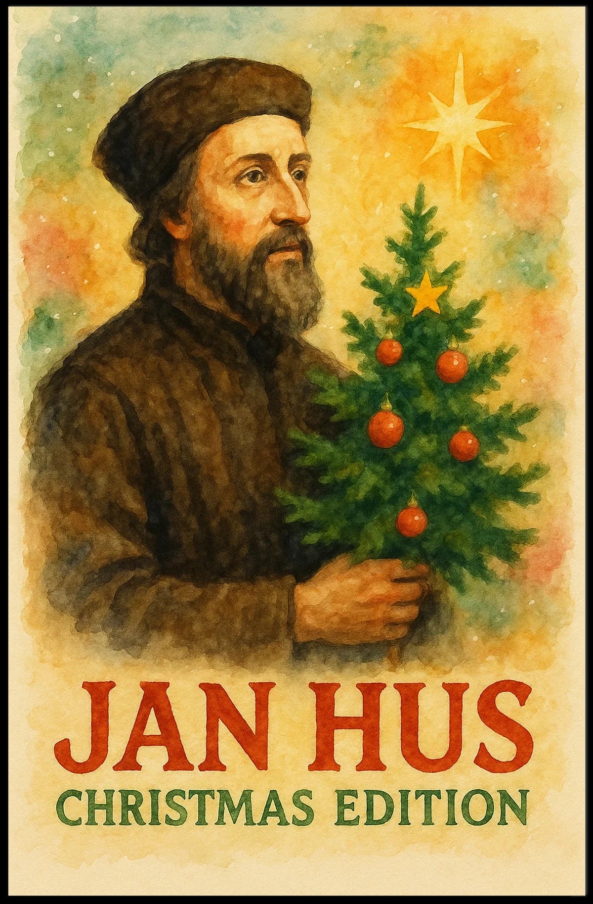 Historical Figure in Christmas Attire - Cultural or Heritage Poster