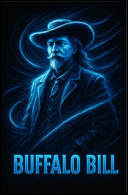 Buffalo Bill Neon Cowboy Pop Culture Poster