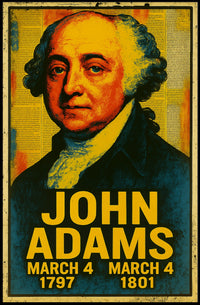 Patriotic Pop Art Historical Figure Bold Portrait American Revolution Tribute Poster