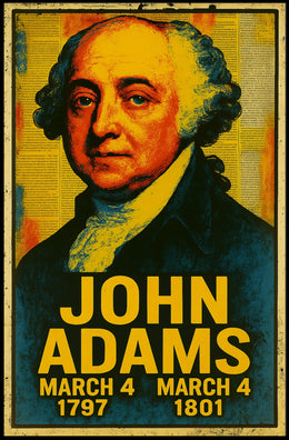 Patriotic Pop Art Historical Figure Bold Portrait American Revolution Tribute Poster