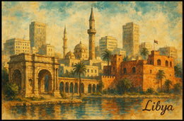 Libya Architectural Desert Cityscape Splendor Poster