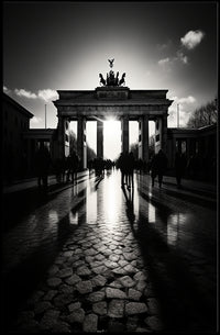 Shadows At The Brandenburg Gate Poster