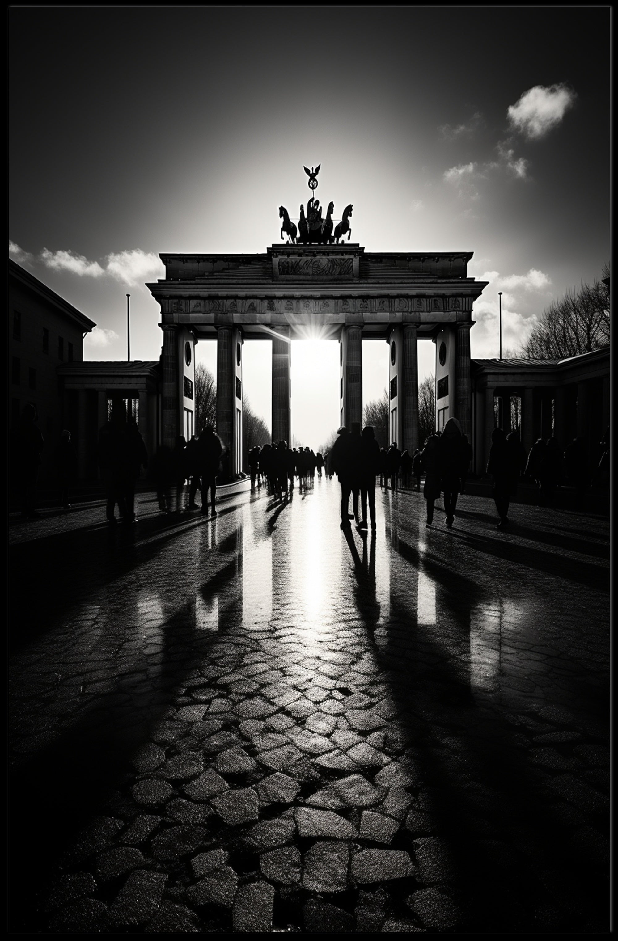 Shadows At The Brandenburg Gate Poster