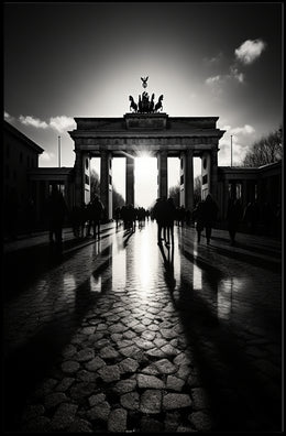 Shadows At The Brandenburg Gate Poster