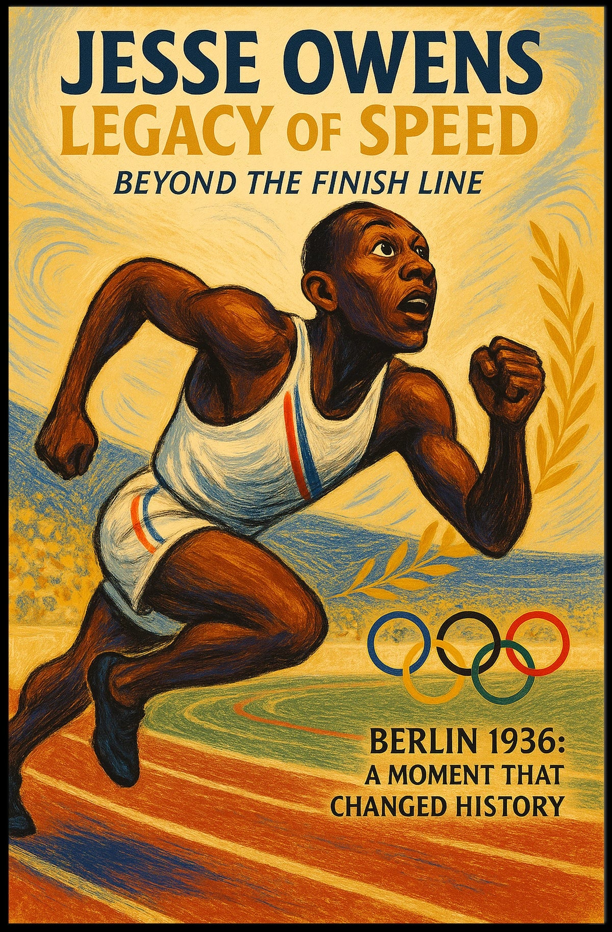 Jesse Owens Olympic Triumph Vintage Poster Print