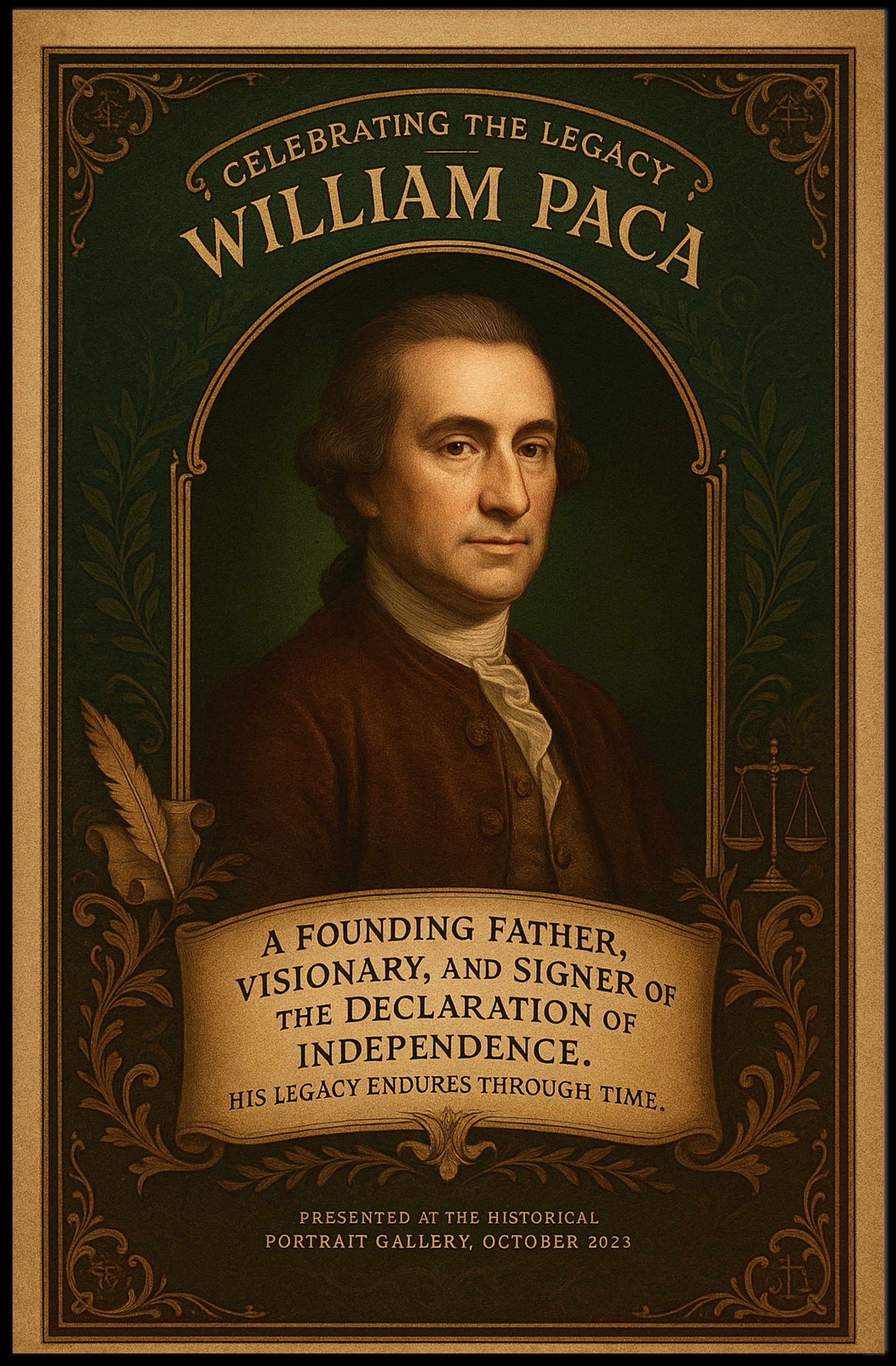 Celebrating the Legacy of William Paca Poster PosterGoat