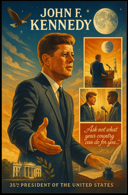 John F. Kennedy Inspirational Legacy Vintage Poster