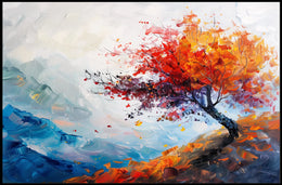 Autumn Tree Abstract Impressionist Art Poster Print