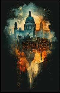 Cityscape Reflections Poster