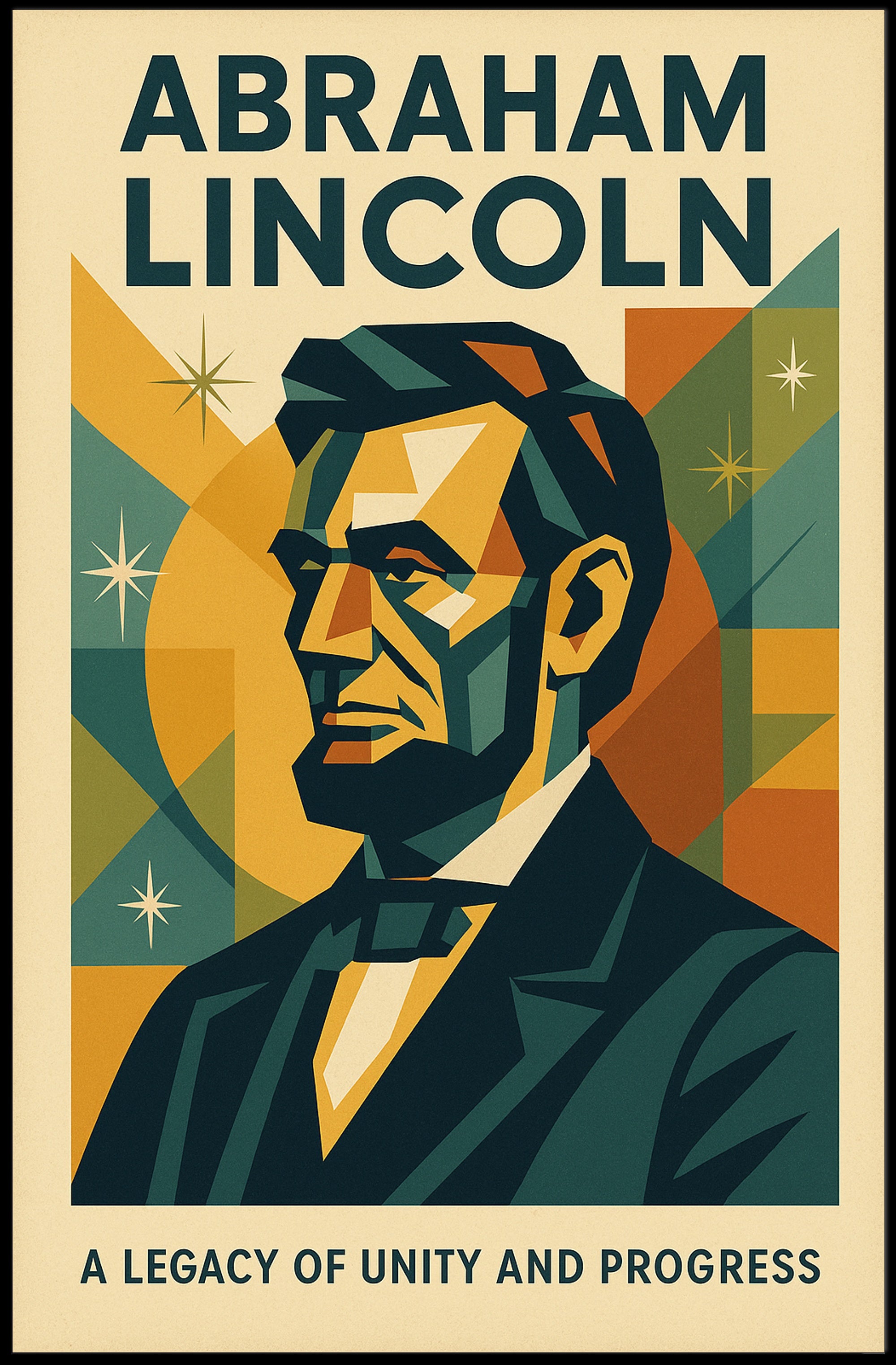 Abraham Lincoln A Legacy of Unity and Progress Poster PosterGoat
