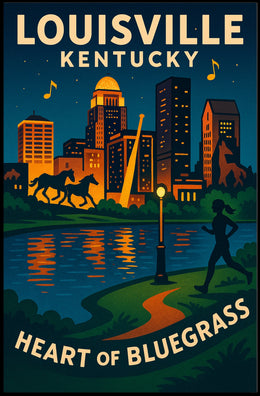 Louisville, Kentucky Heart of Bluegrass Poster