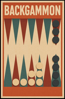 Backgammon Vintage Style Board Game Art Poster