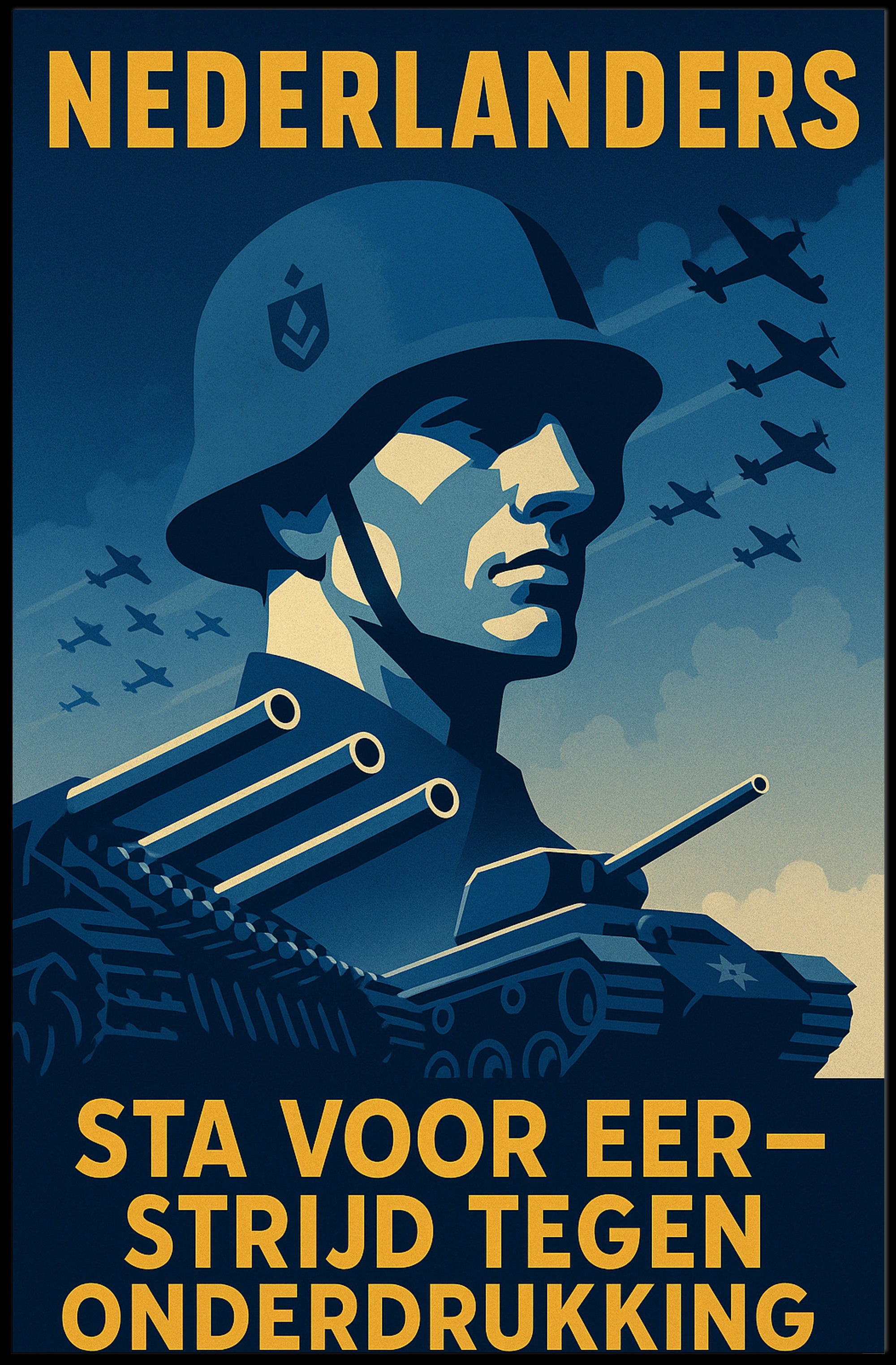 WWII Military Pride Propaganda Poster