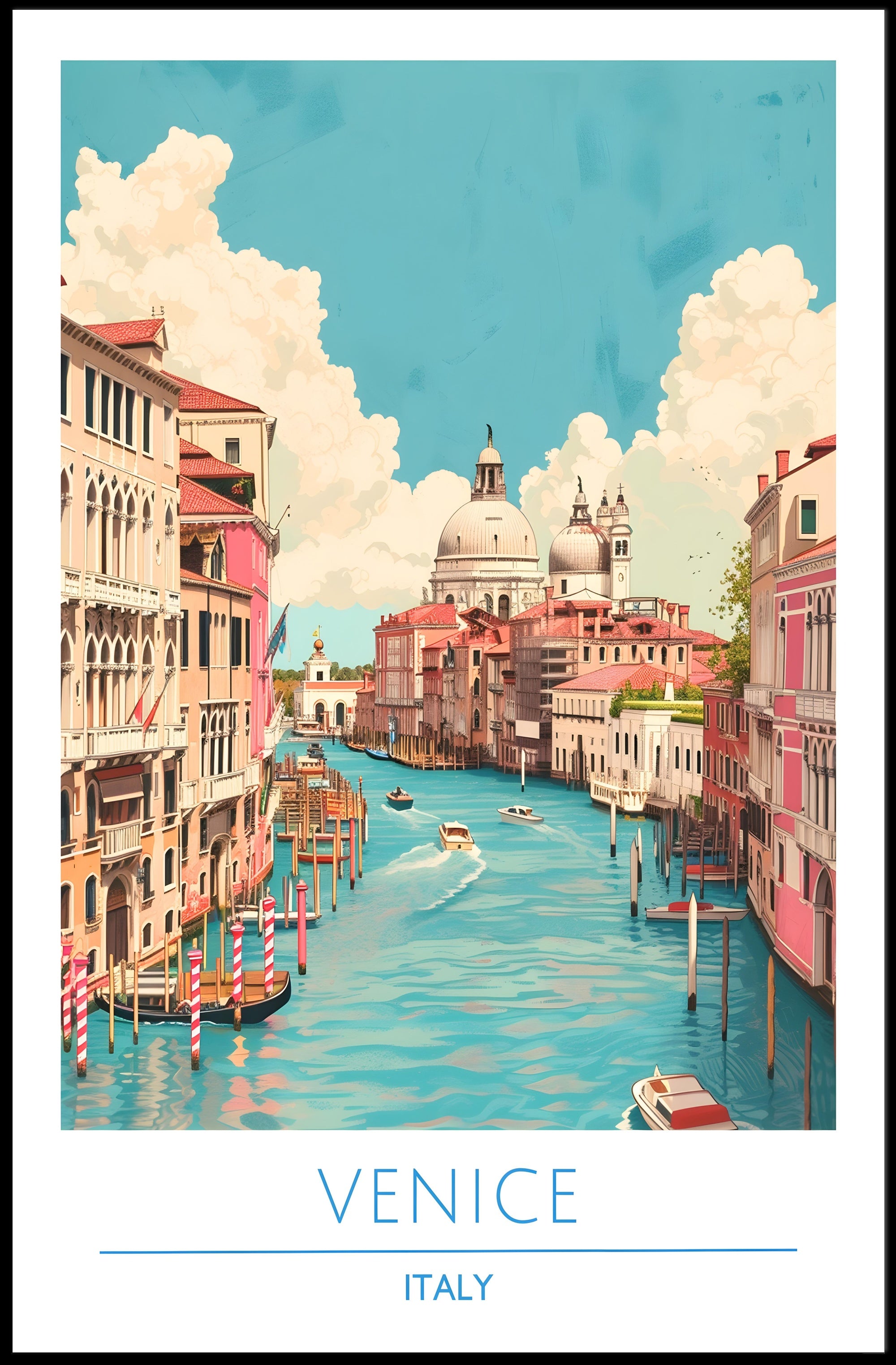 Venetian Waterways: Vintage Travel Poster