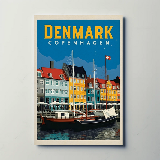 Denmark Copenhagen Vintage Poster