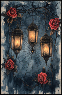 Enchanted Lanterns And Roses Poster